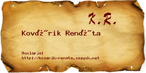 Kovárik Renáta névjegykártya
